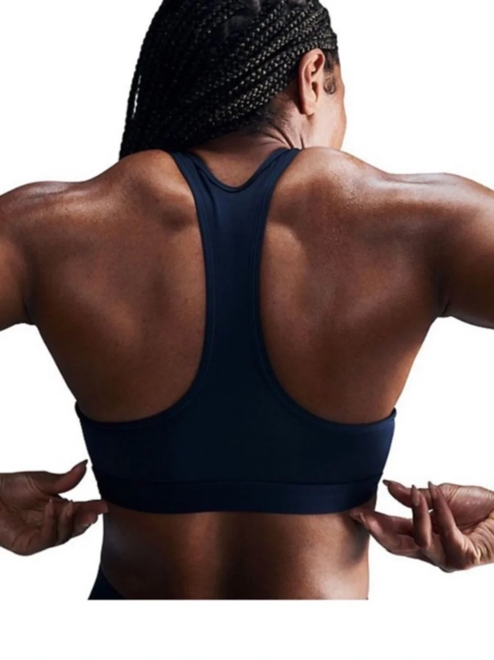 Nike Black Sports Bra with White Swoosh - Racerback Support